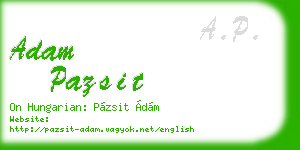 adam pazsit business card